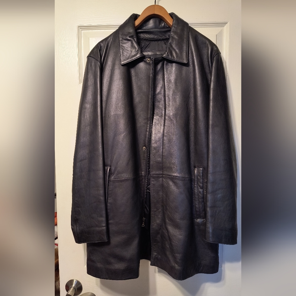 Kenneth Cole New York Leather Coat, size M